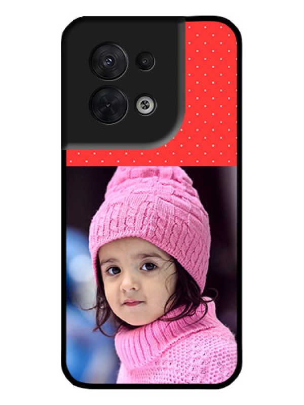 Custom Oppo Reno 8 5G Custom Metal Phone CaseRed Pattern Design