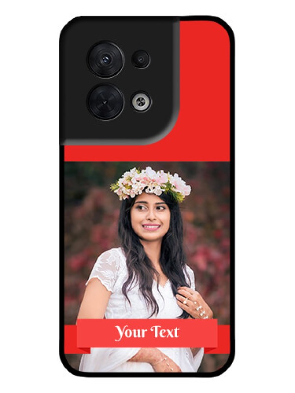 Custom Oppo Reno 8 5G Custom Metal Phone CaseSimple Red Color Design