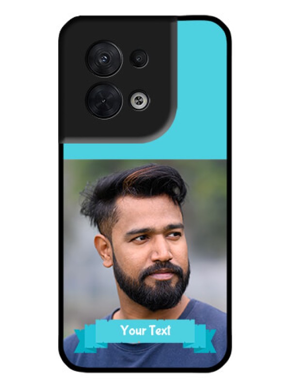 Custom Oppo Reno 8 5G Custom Metal Phone CaseBlue Color Design