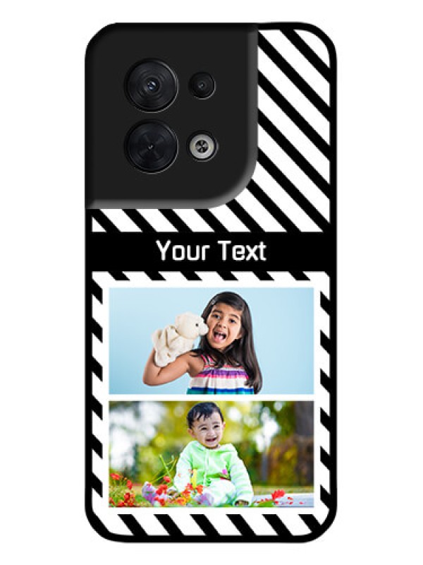 Custom Oppo Reno 8 5G Custom Metal Phone CaseBlack And White Stripes Design