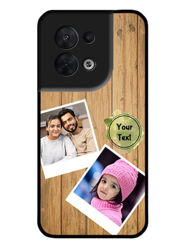 Custom Oppo Reno 8 5G Custom Metal Phone CaseWooden Texture Design