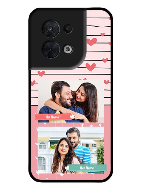 Custom Oppo Reno 8 5G Custom Metal Phone CasePhoto With Heart Design