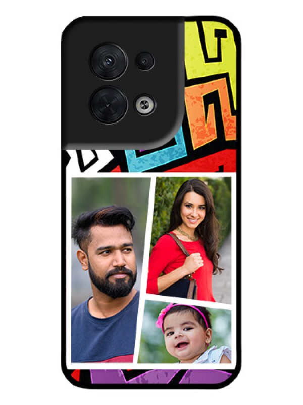 Custom Oppo Reno 8 5G Custom Metal Phone CaseGraffiti Pattern Design