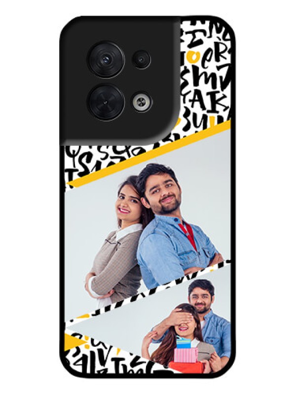 Custom Oppo Reno 8 5G Custom Metal Phone CaseLetters Pattern Design