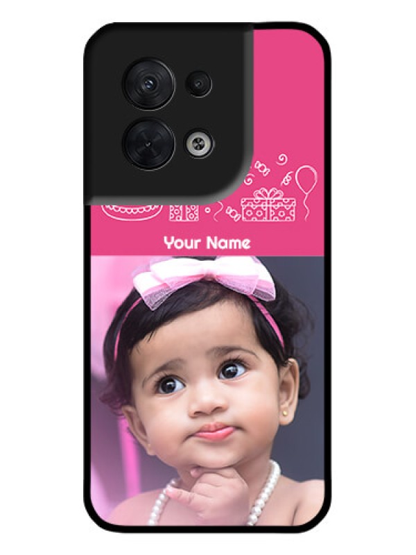 Custom Oppo Reno 8 5G Custom Metal Phone CaseWith Birthday Line Art Design