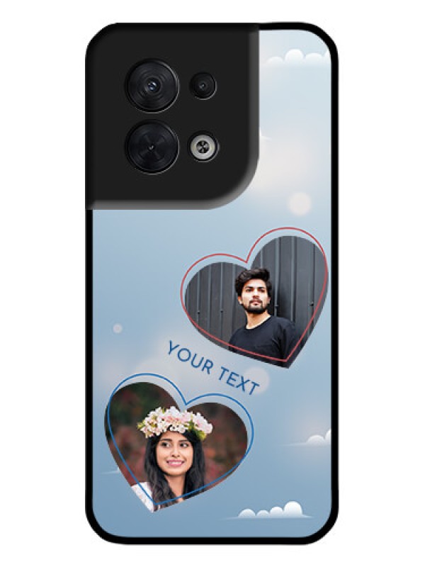 Custom Oppo Reno 8 5G Custom Metal Phone CaseBlue Color Couple Design