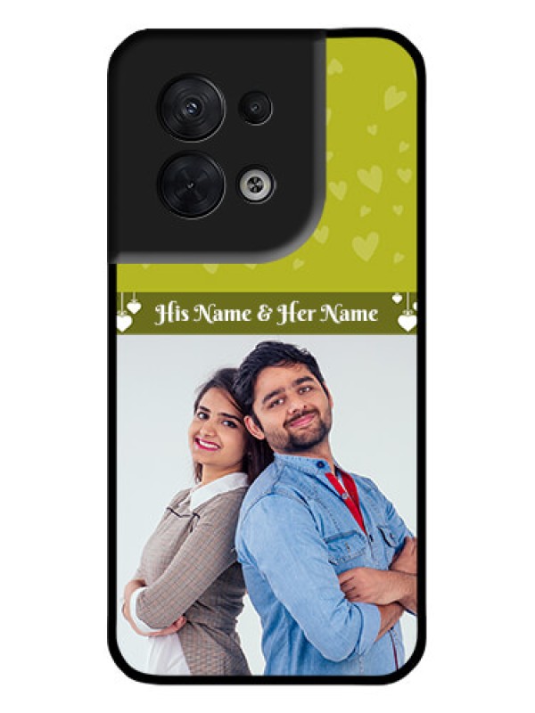 Custom Oppo Reno 8 5G Custom Metal Phone CaseYou and Me Heart Design