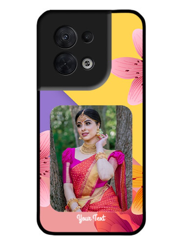 Custom Oppo Reno 8 5G Custom Metal Phone Case3 Image With Vintage Floral Design