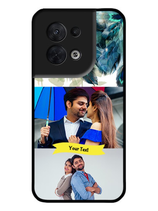 Custom Oppo Reno 8 5G Custom Metal Phone CaseImage With Boho Peacock Feather Design