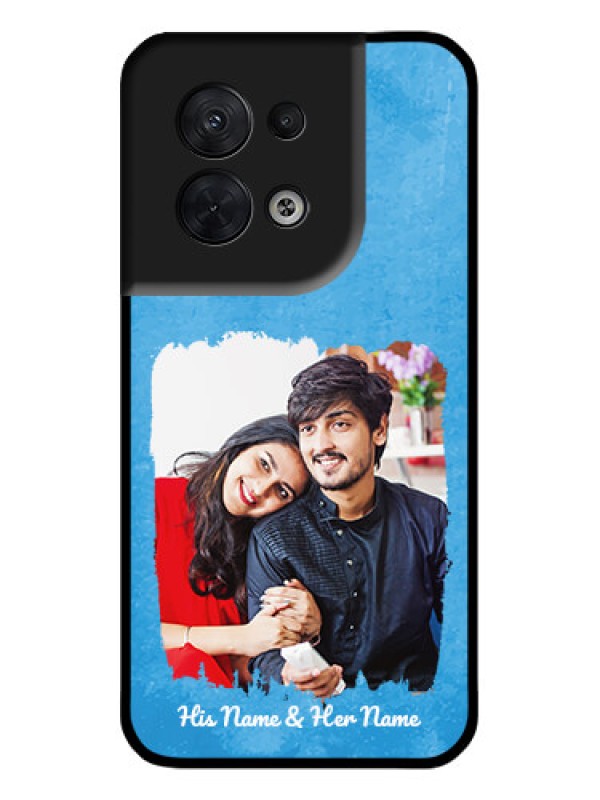 Custom Oppo Reno 8 5G Custom Metal Phone CaseBlue Color Vintage Design