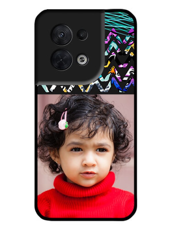 Custom Oppo Reno 8 5G Custom Metal Phone CaseNeon Abstract Design