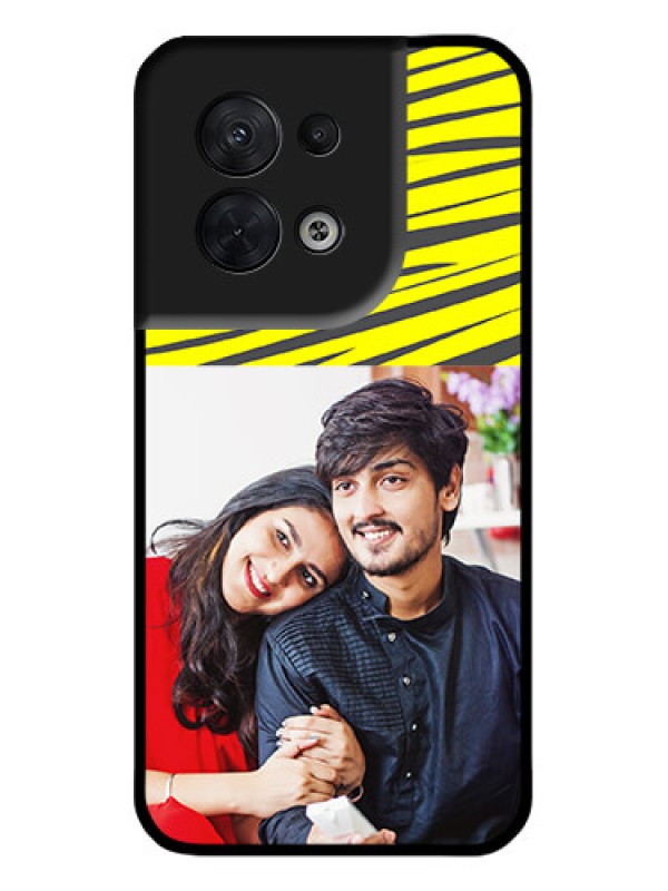 Custom Oppo Reno 8 5G Custom Metal Phone CaseYellow Abstract Design