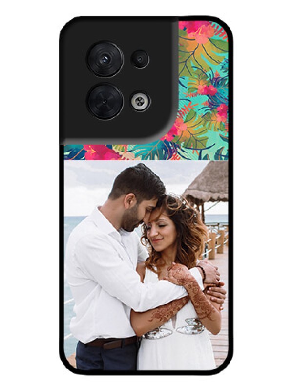 Custom Oppo Reno 8 5G Custom Metal Phone CaseWatercolor Floral Design