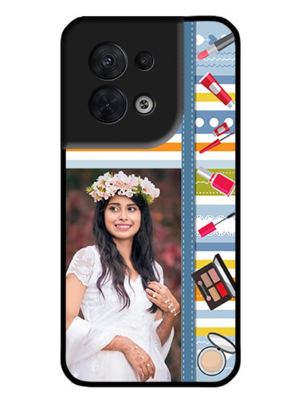 Custom Oppo Reno 8 5G Custom Metal Phone CaseMakeup Icons Design