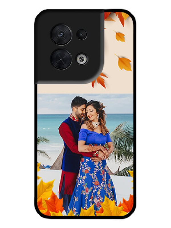 Custom Oppo Reno 8 5G Custom Metal Phone CaseAutumn Maple Leaves Design