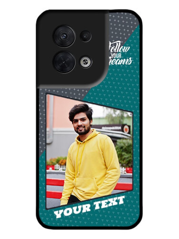 Custom Oppo Reno 8 5G Custom Metal Phone CaseBackground Pattern Design With Quote