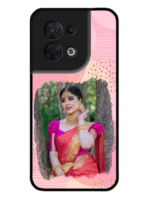 Custom Oppo Reno 8 5G Custom Metal Phone CaseGold Glitter Splash Design