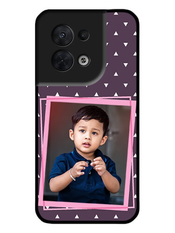 Custom Oppo Reno 8 5G Custom Metal Phone CaseTriangle Pattern Dotted Design