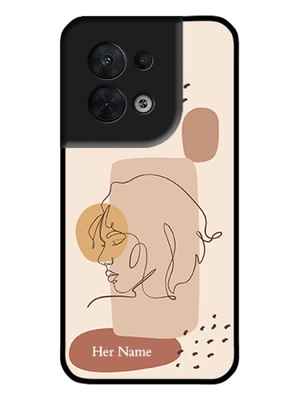 Custom Oppo Reno 8 5G Custom Metal Phone CaseCalm Woman Line Art Design