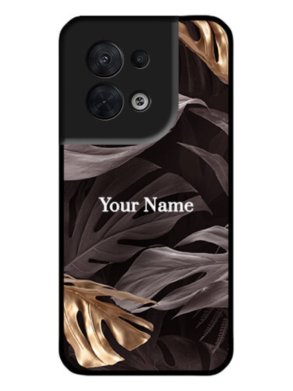 Custom Oppo Reno 8 5G Custom Metal Phone CaseWild Leaves Digital Paint Design