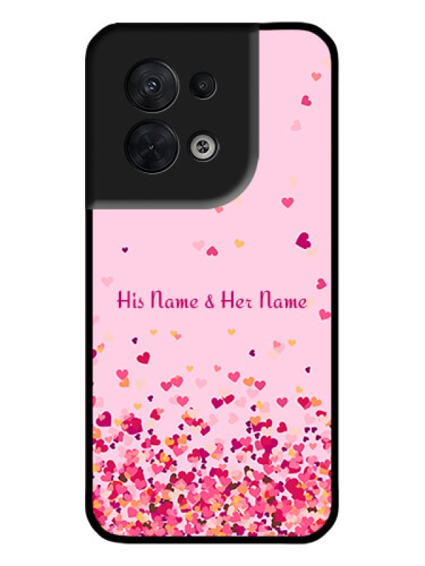 Custom Oppo Reno 8 5G Custom Metal Phone CaseFloating Hearts Design