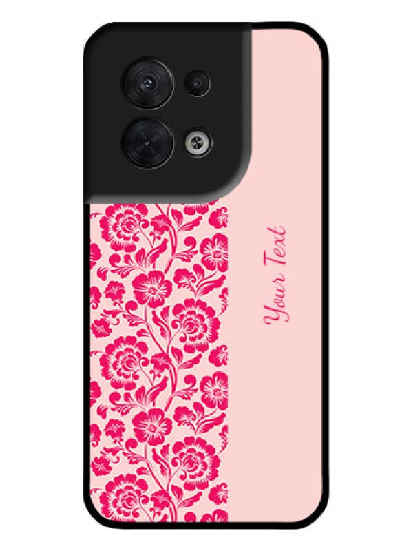 Custom Oppo Reno 8 5G Custom Metal Phone CaseAttractive Floral Pattern Design