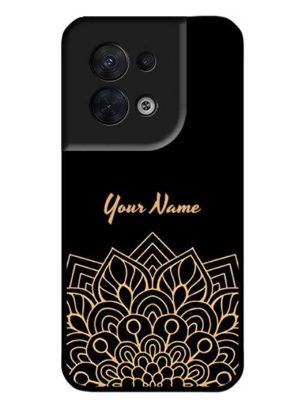 Custom Oppo Reno 8 5G Custom Metal Phone CaseGolden Mandala Design