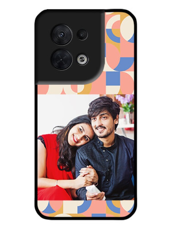 Custom Oppo Reno 8 5G Custom Metal Phone CaseSemi - Circle Maze Pattern Design