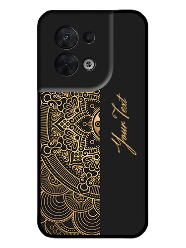 Custom Oppo Reno 8 5G Custom Metal Phone CaseMandala Art With Custom Text Design