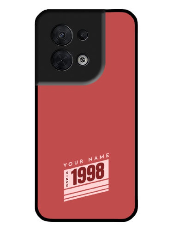 Custom Oppo Reno 8 5G Custom Metal Phone CaseRed Custom Year Of Birth Design