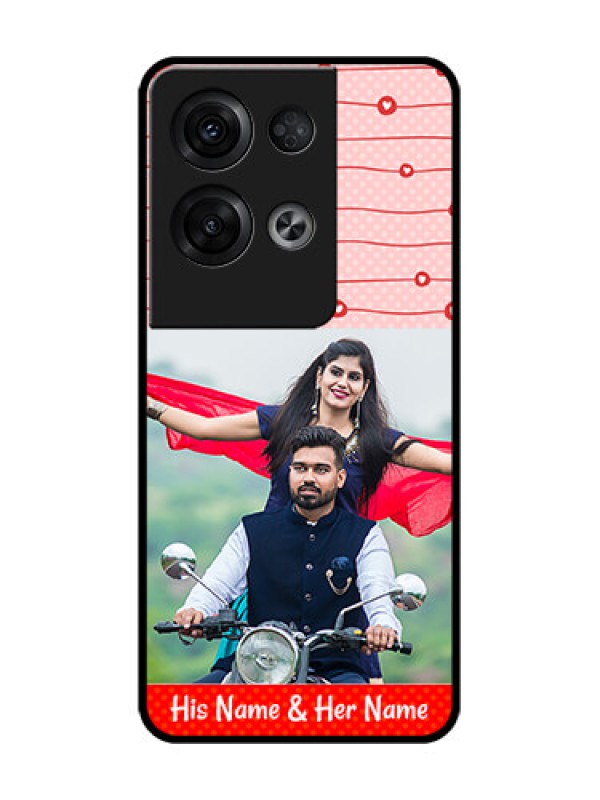 Custom Oppo Reno 8 Pro 5G Custom Metal Phone Case - Red Pattern Case Design