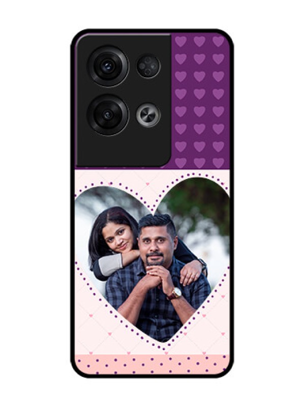 Custom Oppo Reno 8 Pro 5G Custom Metal Phone Case - Violet Love Dots Design
