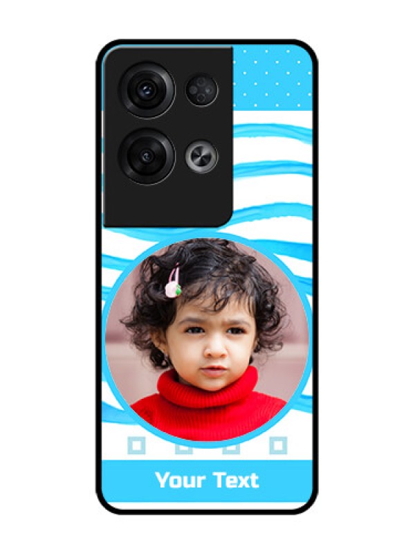 Custom Oppo Reno 8 Pro 5G Custom Metal Phone Case - Simple Blue Case Design