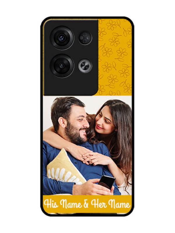 Custom Oppo Reno 8 Pro 5G Custom Metal Phone Case - Yellow Floral Design