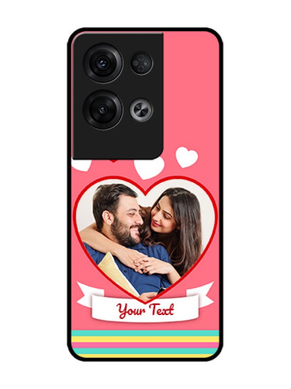 Custom Oppo Reno 8 Pro 5G Custom Metal Phone Case - Love Shapes Doodle Design