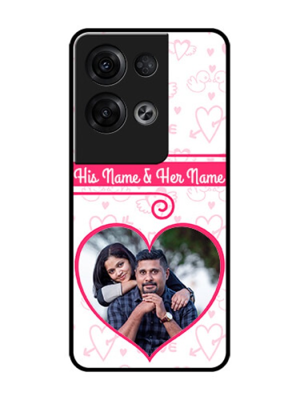 Custom Oppo Reno 8 Pro 5G Custom Metal Phone Case - Heart Shape Love Design