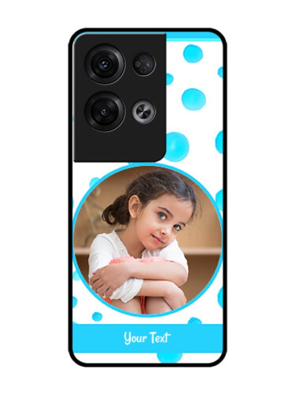 Custom Oppo Reno 8 Pro 5G Custom Metal Phone Case - Blue Bubbles Pattern Design