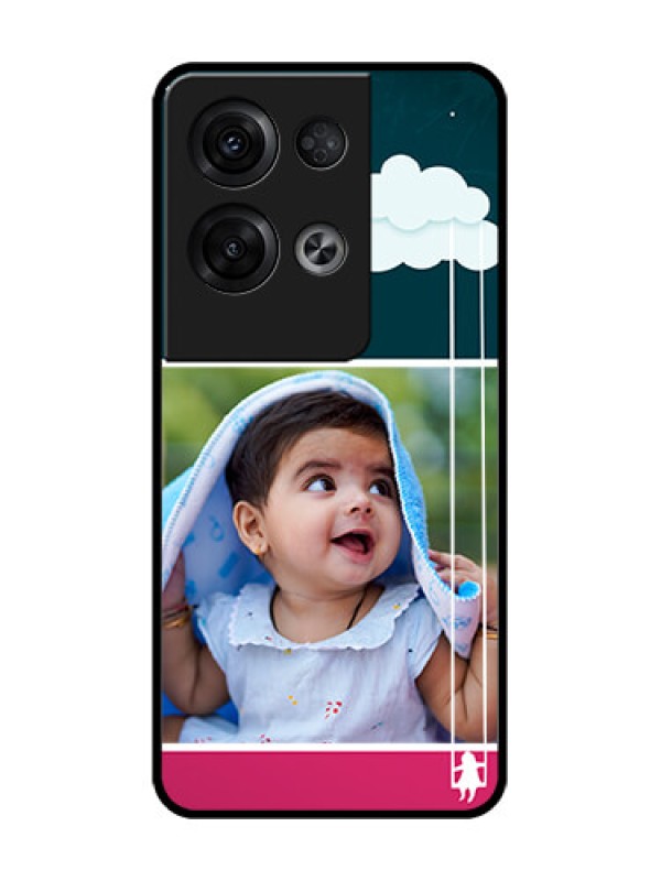 Custom Oppo Reno 8 Pro 5G Custom Metal Phone Case - Cute Girl With Cloud Design