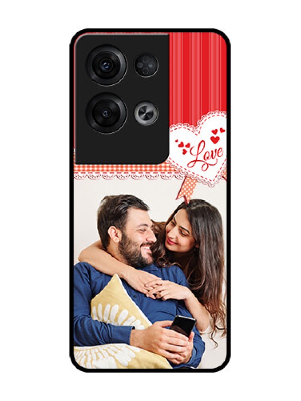 Custom Oppo Reno 8 Pro 5G Custom Metal Phone Case - Red Love Pattern Design