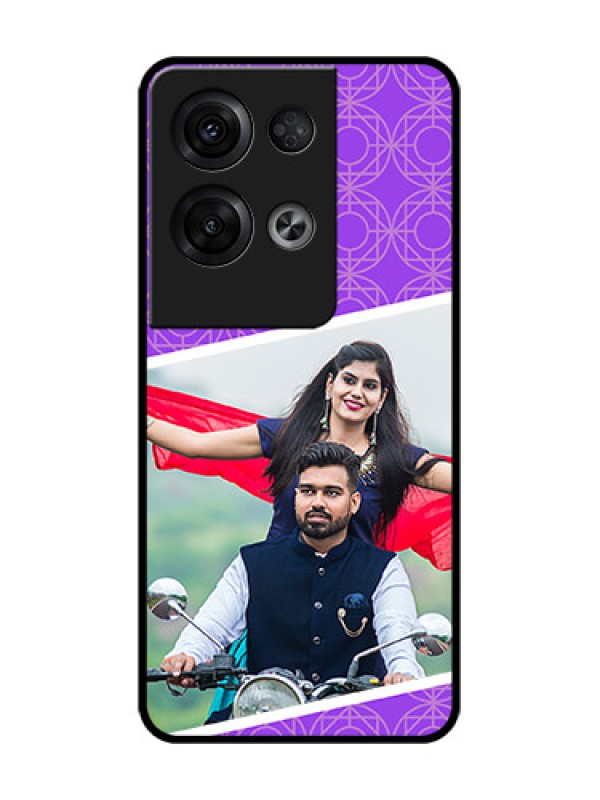 Custom Oppo Reno 8 Pro 5G Custom Metal Phone Case - Violet Color Pattern Design