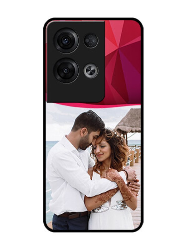 Custom Oppo Reno 8 Pro 5G Custom Metal Phone Case - Red Abstract Design