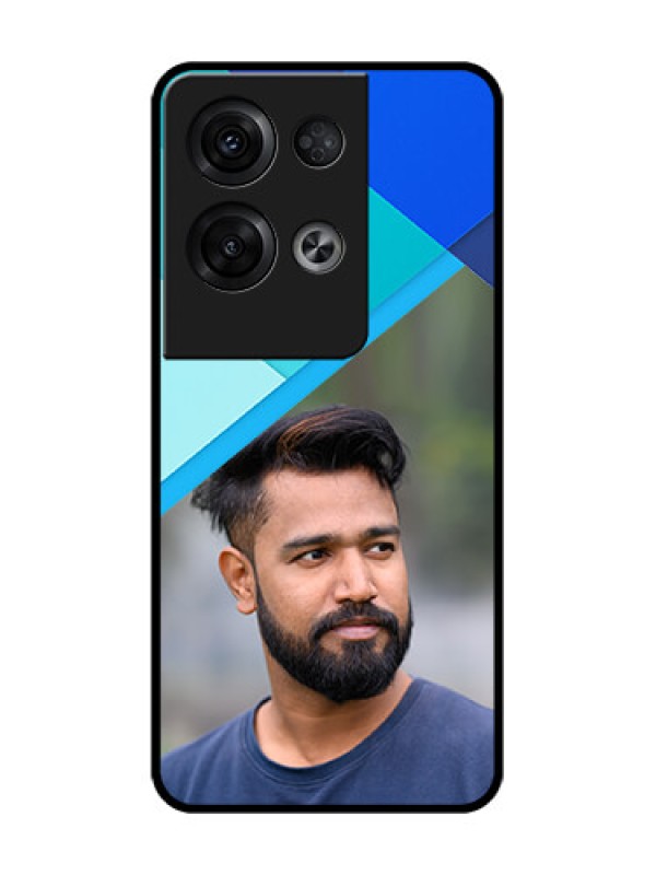 Custom Oppo Reno 8 Pro 5G Custom Metal Phone Case - Blue Pattern Design