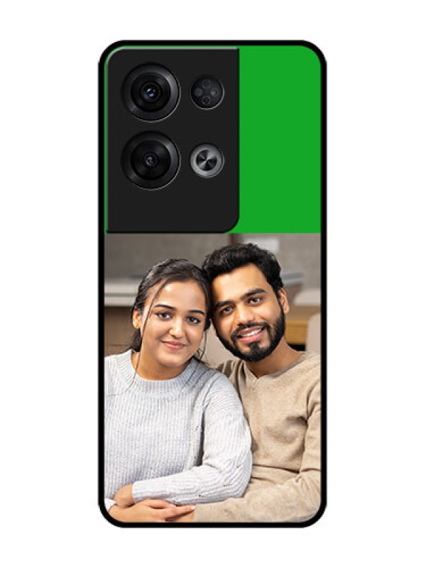 Custom Oppo Reno 8 Pro 5G Custom Metal Phone Case - Green Pattern Design