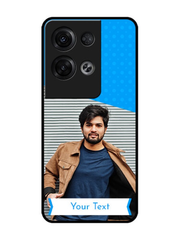 Custom Oppo Reno 8 Pro 5G Custom Metal Phone Case - Simple Blue Color Design