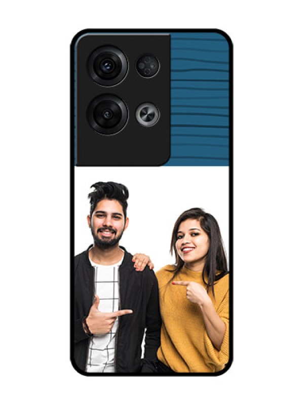 Custom Oppo Reno 8 Pro 5G Custom Metal Phone Case - Blue Pattern Cover Design