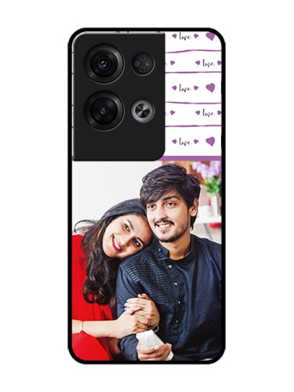 Custom Oppo Reno 8 Pro 5G Custom Metal Phone Case - Couples Heart Design