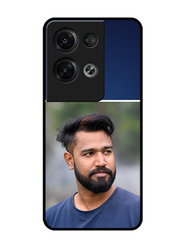 Custom Oppo Reno 8 Pro 5G Custom Metal Phone Case - Simple Royal Blue Design