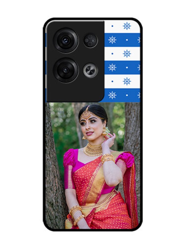 Custom Oppo Reno 8 Pro 5G Custom Metal Phone Case - Snow Pattern Design