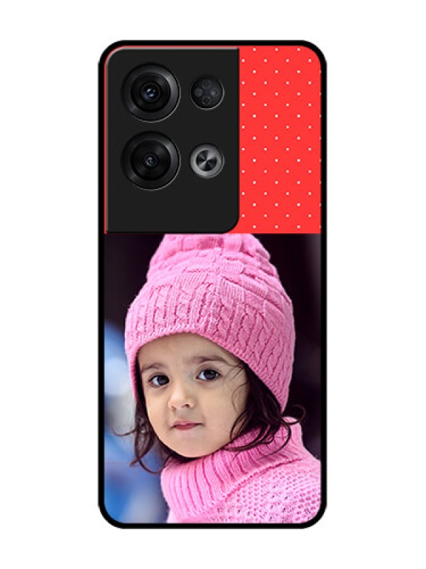 Custom Oppo Reno 8 Pro 5G Custom Metal Phone Case - Red Pattern Design