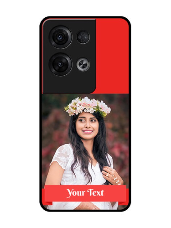 Custom Oppo Reno 8 Pro 5G Custom Metal Phone Case - Simple Red Color Design